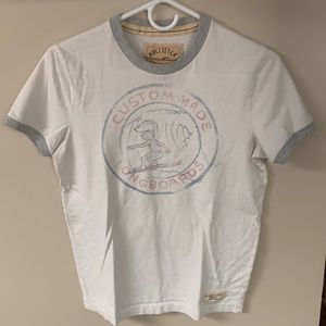 Hollister size extra small Xs tee custom made longboards white